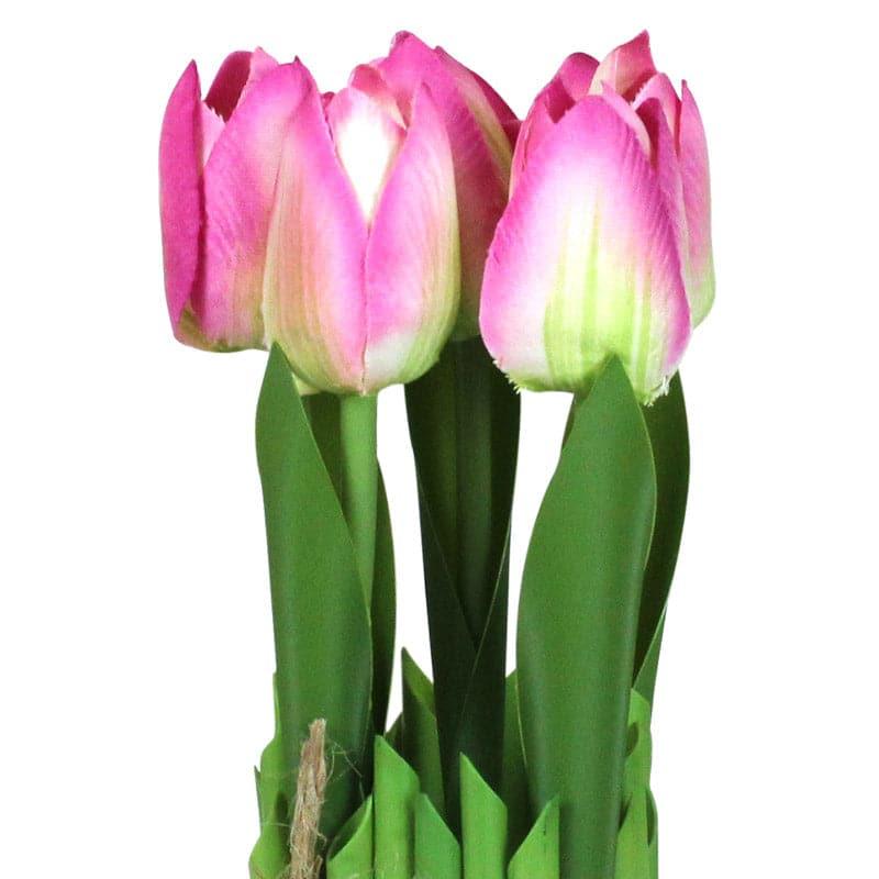 Buy Faux Tube Tulip Flower Bunch - Pink Artificial Flowers from Vaaree