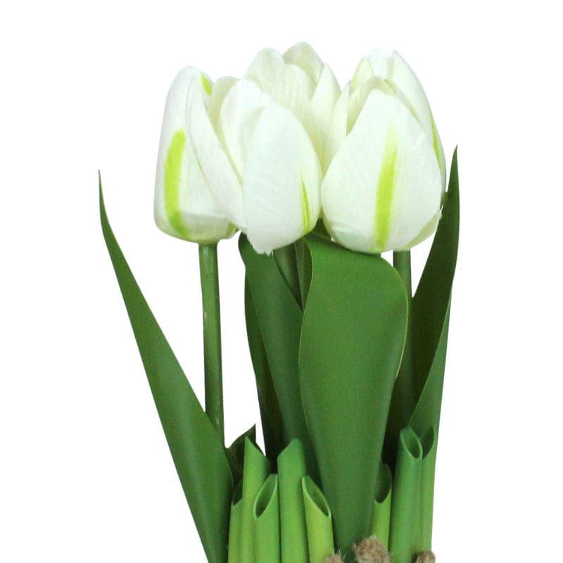 Buy Faux Tube Tulip Flower Bunch - White Artificial Flowers from Vaaree