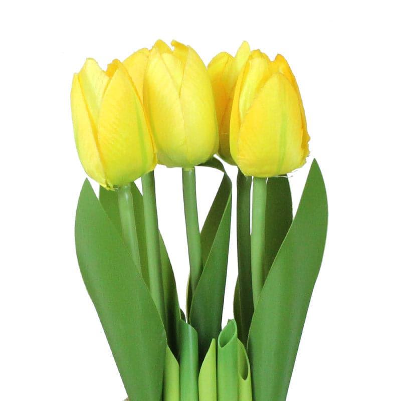 Buy Faux Tube Tulip Flower Bunch - Yellow Artificial Flowers from Vaaree