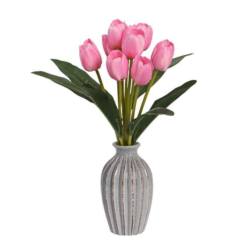 Buy Faux Tulip Floral Bunch (Pink) - Set Of Two Artificial Flowers from Vaaree