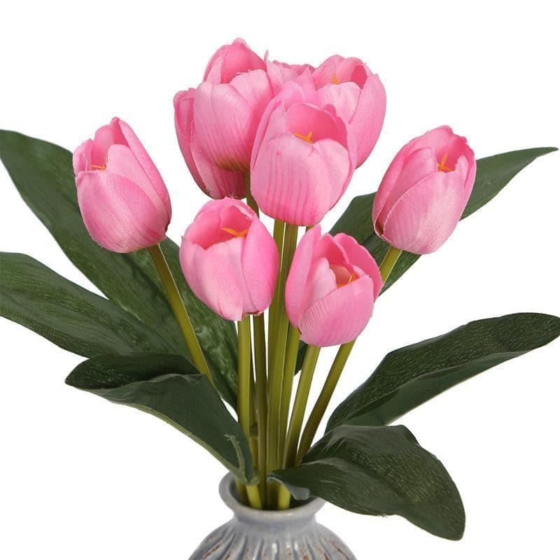 Buy Faux Tulip Floral Bunch (Pink) - Set Of Two Artificial Flowers from Vaaree