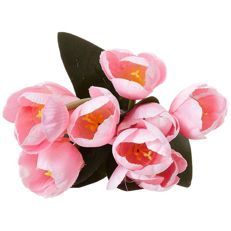 Artificial Flowers - Faux Tulip Flower Bunch - Light Pink