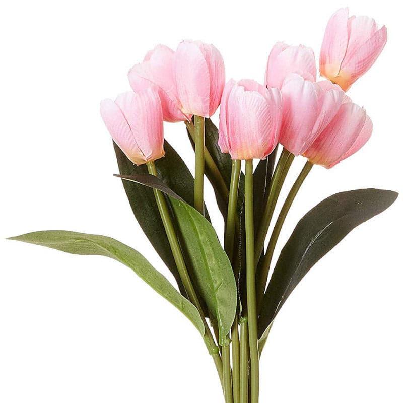 Artificial Flowers - Faux Tulip Flower Bunch - Light Pink