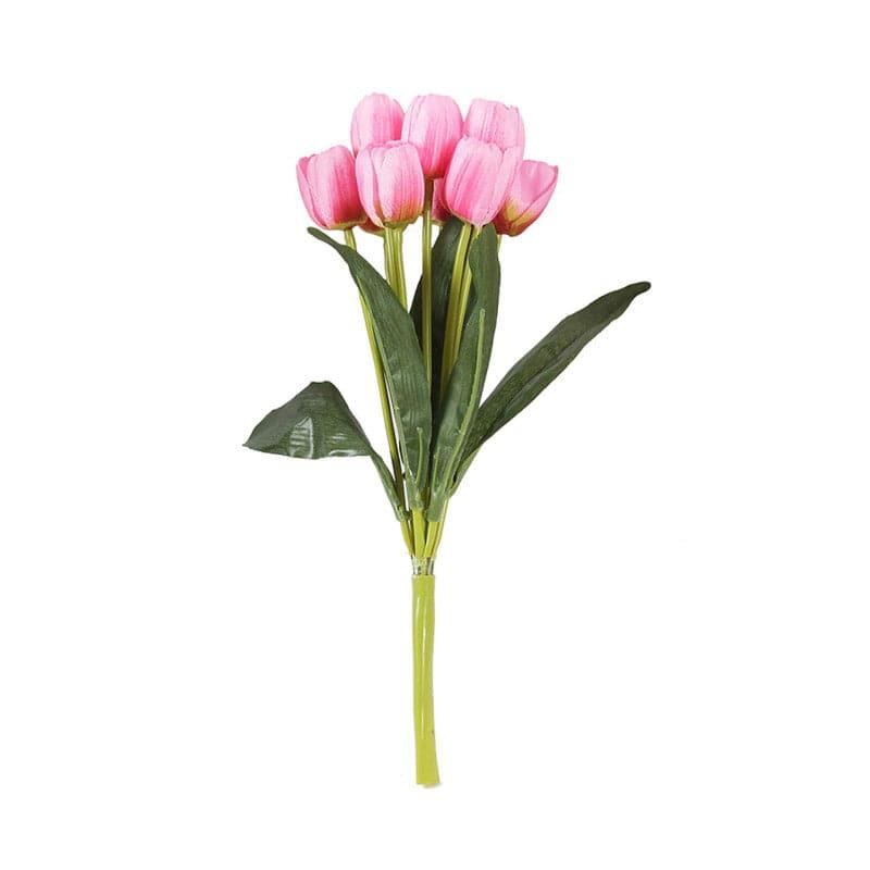 Artificial Flowers - Faux Tulip Flower Bunch - Light Pink