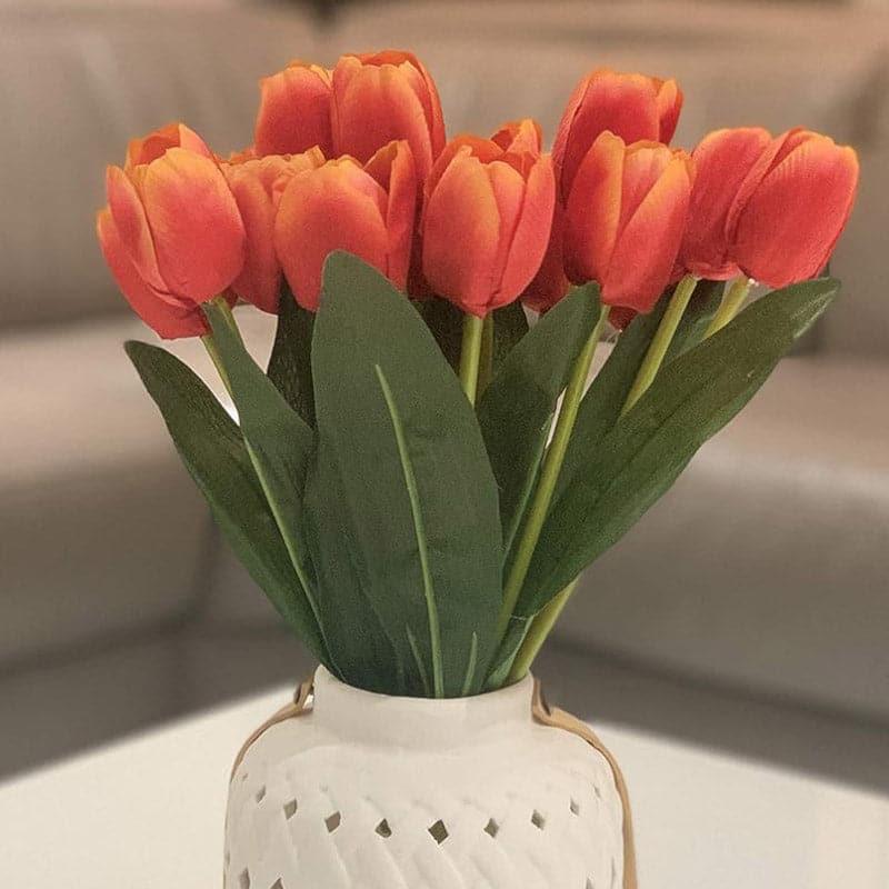 Buy Faux Tulip Flower Bunch - Orange Artificial Flowers from Vaaree