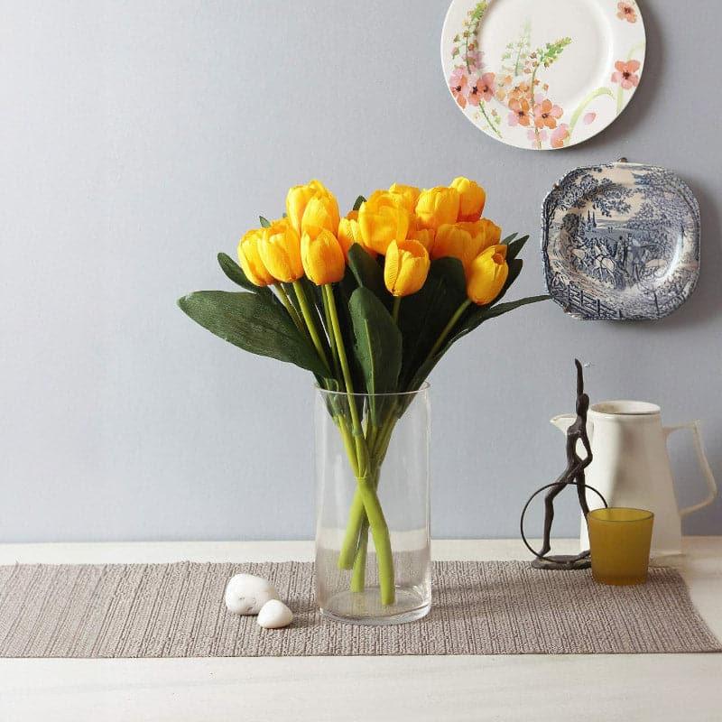 Buy Faux Tulip Flower Bunch - Yellow Artificial Flowers from Vaaree