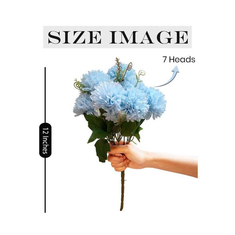 Buy Hortensia Chrysanthemum Floral Stick - Blue Artificial Flowers from Vaaree