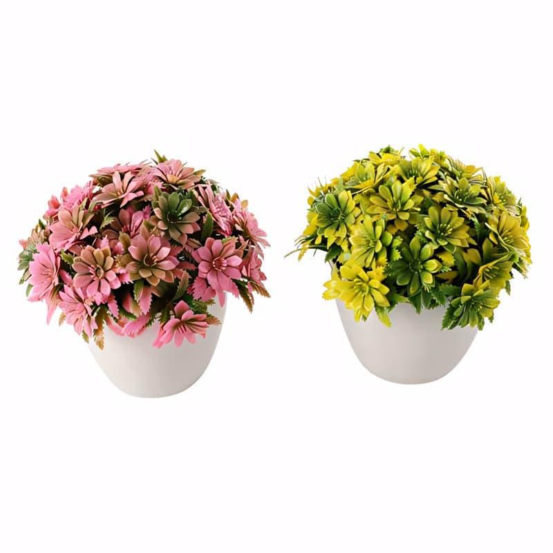 Buy Koppa Faux Plant In Delna Pot - Set Of Two Artificial Flowers from Vaaree