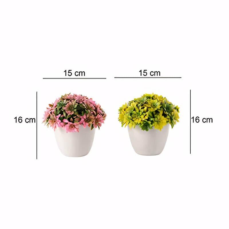 Artificial Flowers - Koppa Faux Plant In Delna Pot - Set Of Two