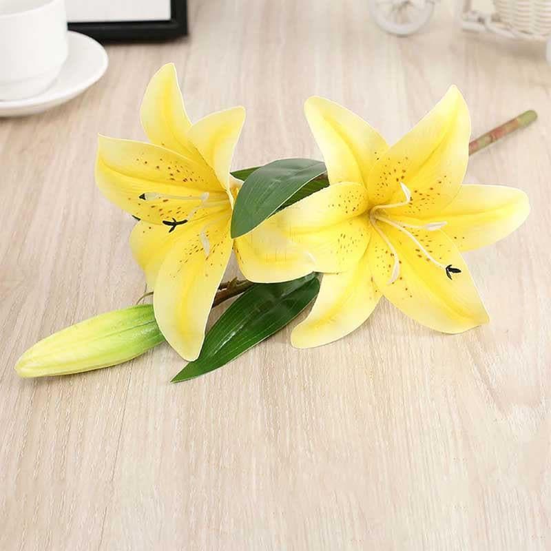 Buy Lilium Amber Floral Sticks - Yellow Artificial Flowers from Vaaree