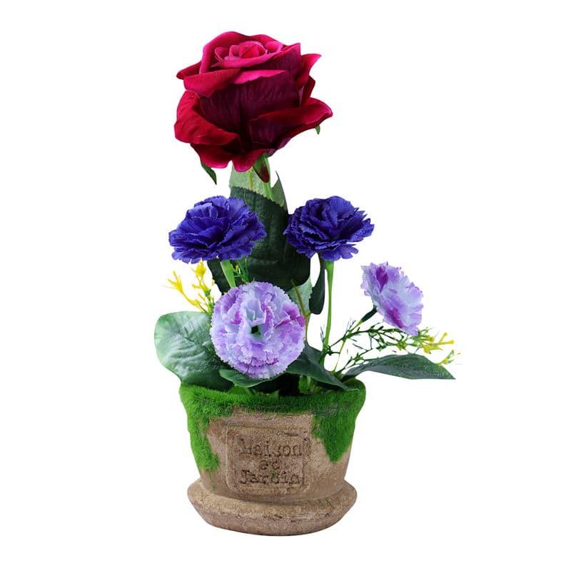 Buy Loula Faux Rose Flower Pot Artificial Flowers from Vaaree