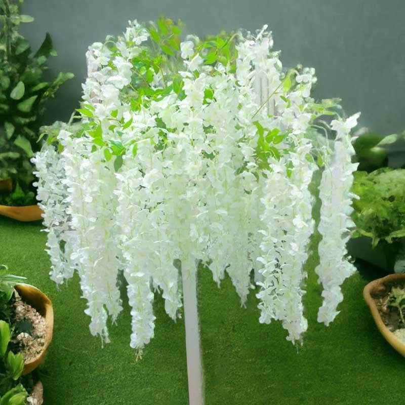 Buy Masakali Wisteria Vine - White - Set Of Four Artificial Flowers from Vaaree