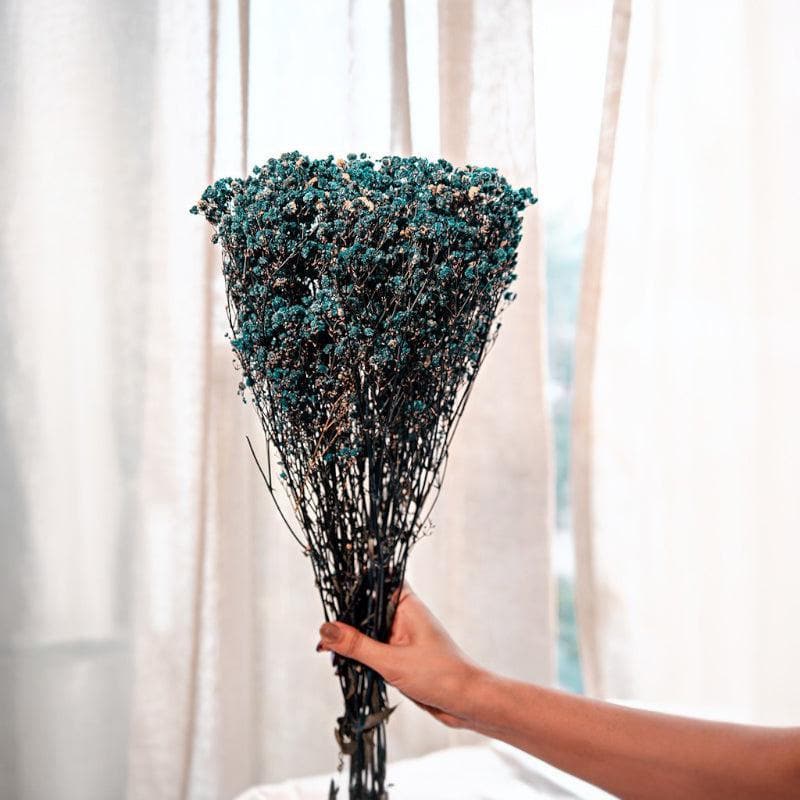 Buy Naturally Dried Baby Breath Gypsophila Stems (Blue) - Set Of Five Artificial Flowers from Vaaree