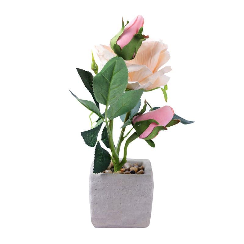 Buy Neera Faux Rose Flower Pot - Pink Artificial Flowers from Vaaree