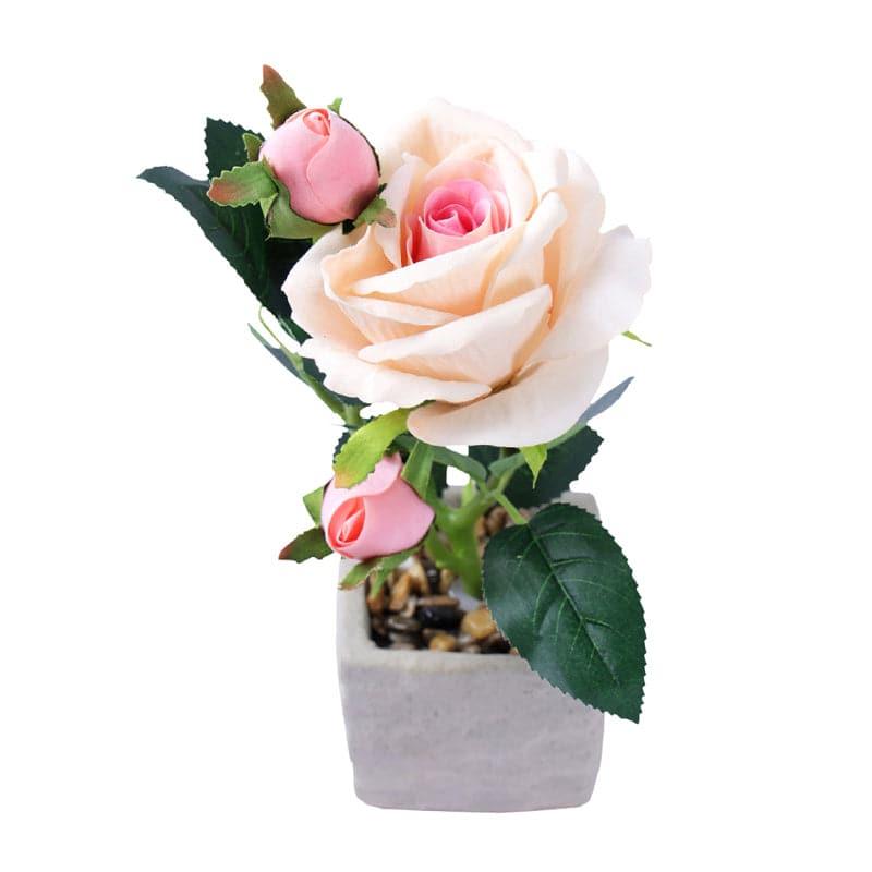 Buy Neera Faux Rose Flower Pot - Pink Artificial Flowers from Vaaree