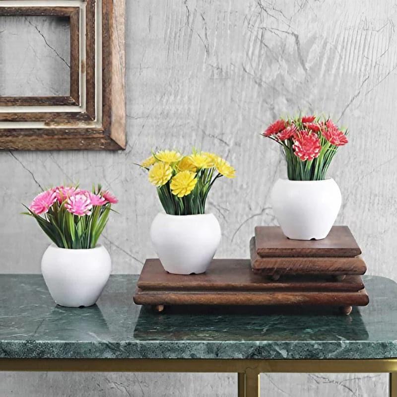 Buy Noha Faux Plant In Apple Pot - Set Of Three Artificial Flowers from Vaaree