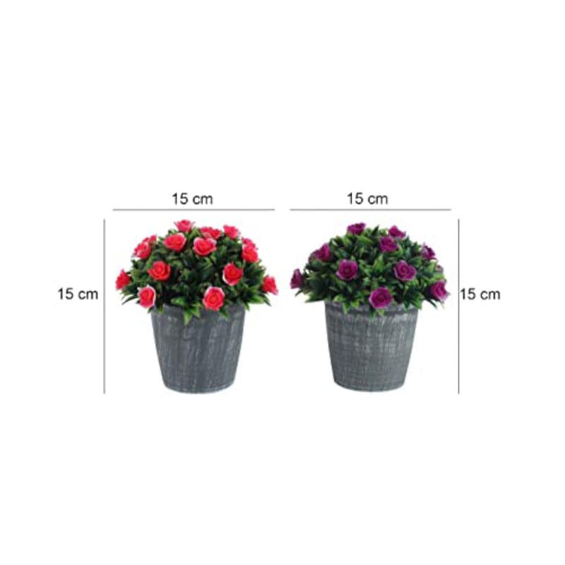 Buy Opra Faux Plant In Garcia Pot - Set Of Two Artificial Flowers from Vaaree