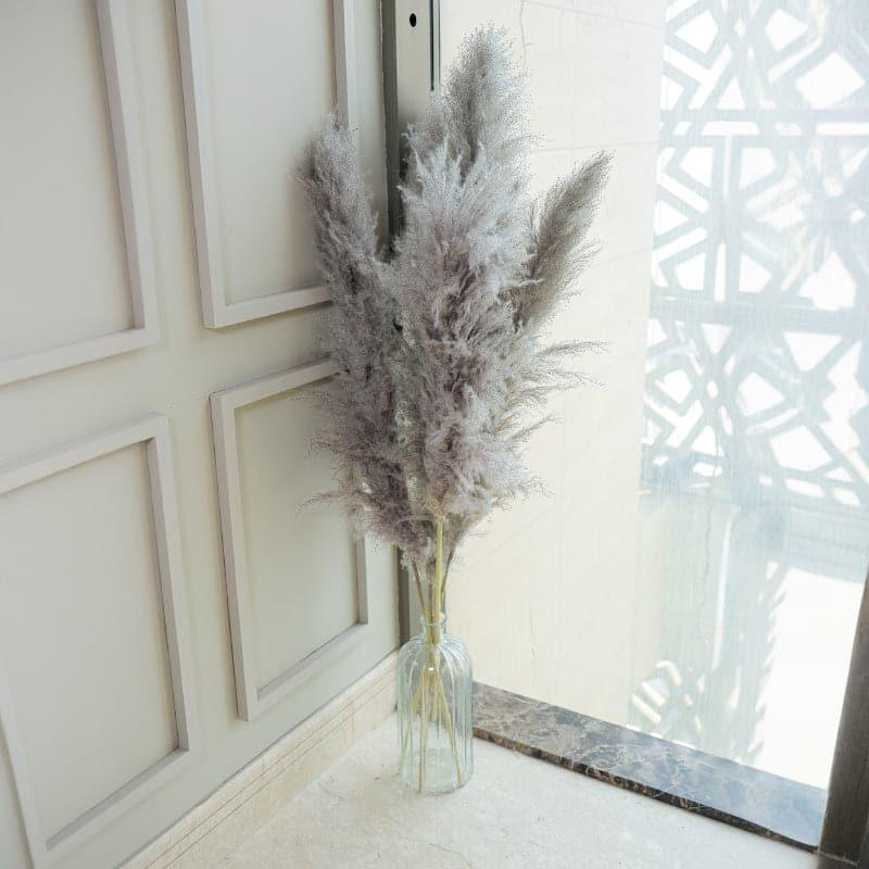 Buy Pomi Naturally Dried Pampas Stick (Grey) - Set Of Five Artificial Flowers from Vaaree