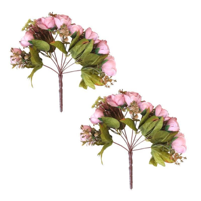 Artificial Flowers - Rose-Zee Floral Stick - Pink - Set Of Two