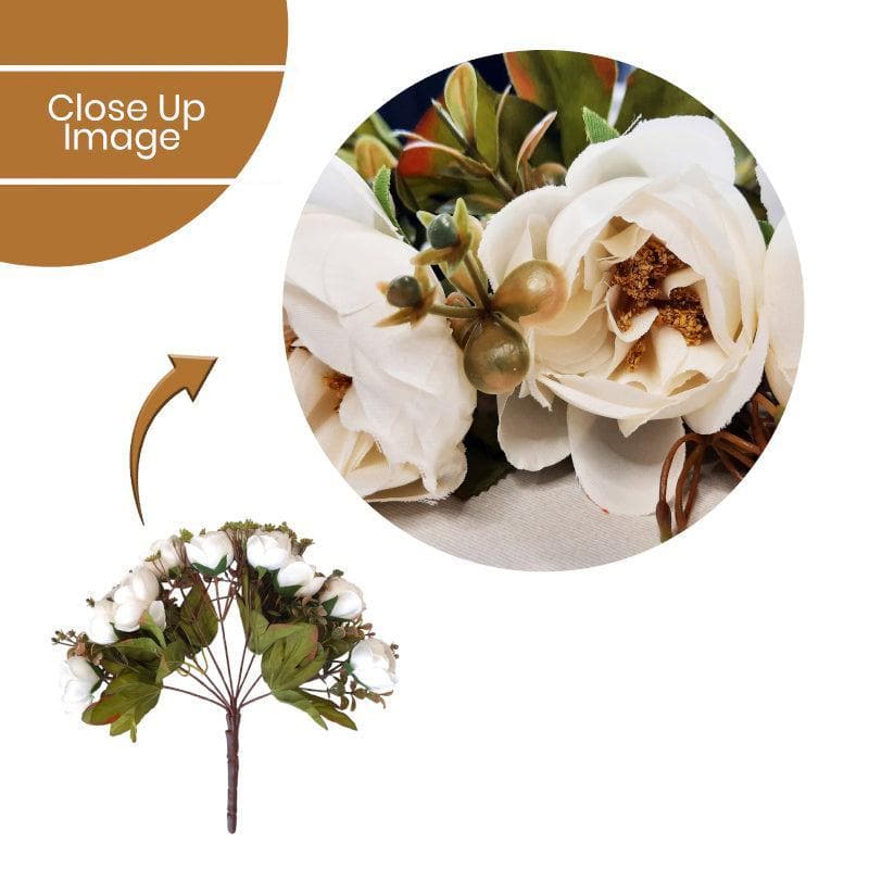 Artificial Flowers - Rose-Zee Floral Stick - White - Set Of Two