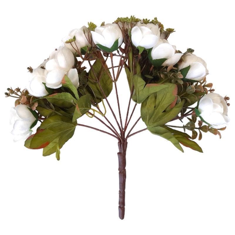 Artificial Flowers - Rose-Zee Floral Stick - White - Set Of Two