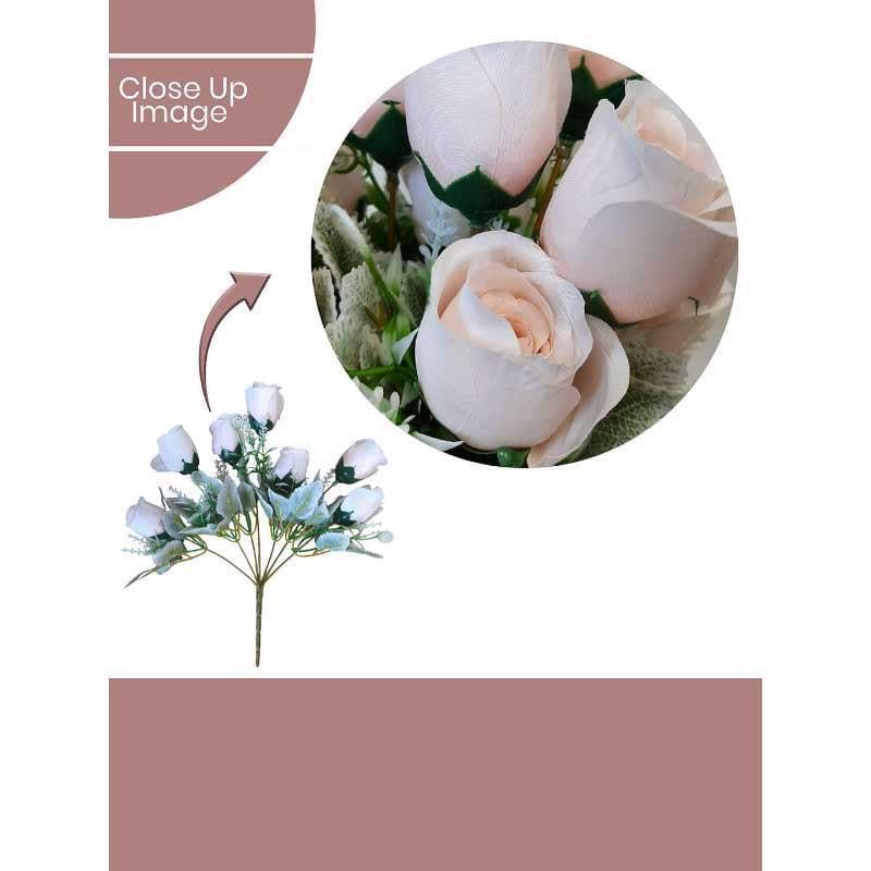 Artificial Flowers - Rosebush Floral Stick - Blush Pink