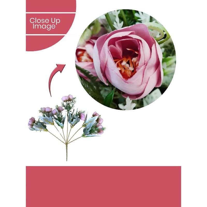 Artificial Flowers - Rosebush Floral Stick - Pink