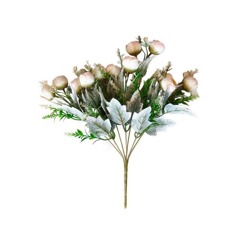 Artificial Flowers - Rosebush Floral Stick - White