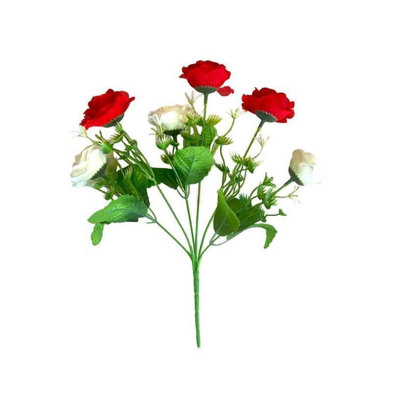 Buy Rossi-Bozzi Rose Floral Stick - Red & White Artificial Flowers from Vaaree