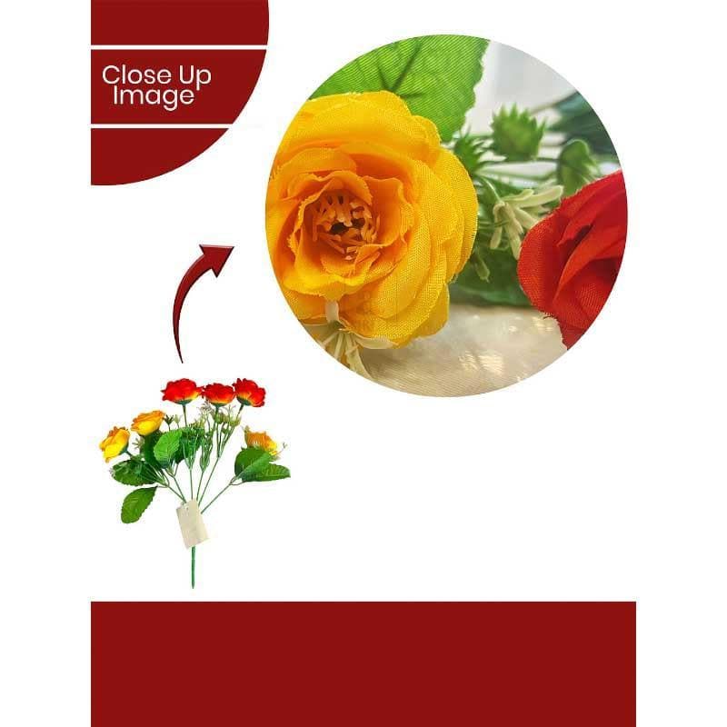 Buy Rossi-Bozzi Floral Stick - Red & Yellow Artificial Flowers from Vaaree