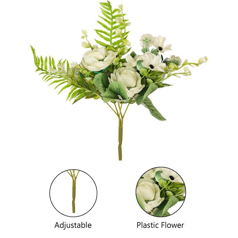 Artificial Flowers - Rossity Faux Rose Bouquet (White) - Set Of Three
