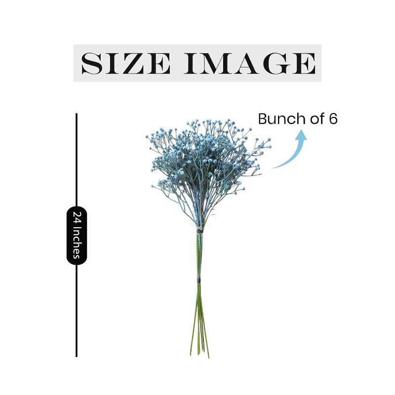 Buy Star Gypsophila Floral Bush (Blue) - Set Of Six Artificial Flowers from Vaaree