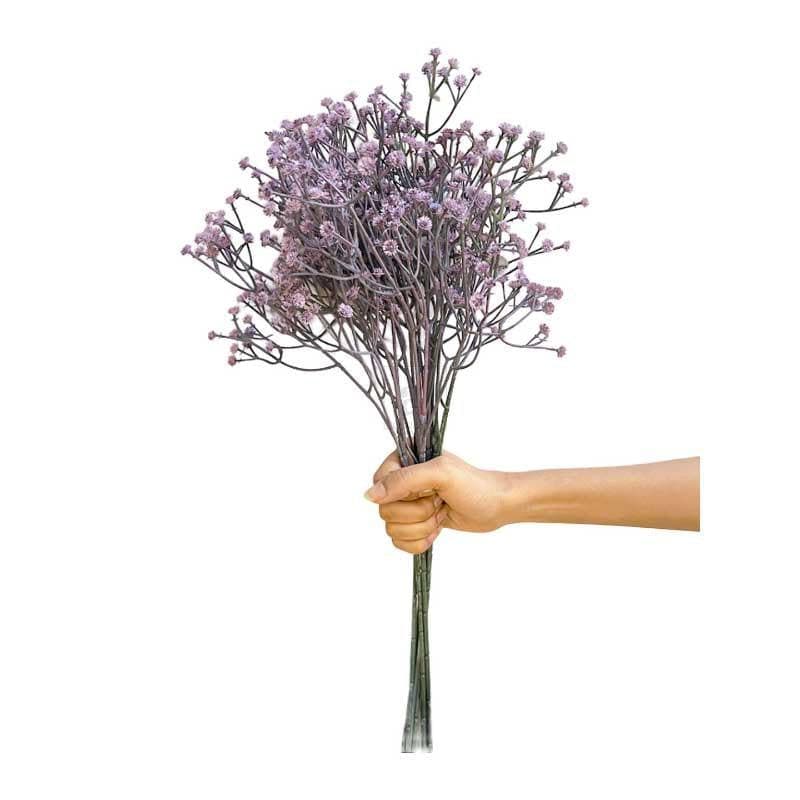 Buy Star Flower Gypsophila Floral Bush (Purple)- Set Of Six Artificial Flowers from Vaaree