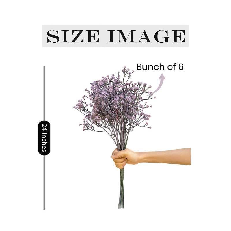 Buy Star Flower Gypsophila Floral Bush (Purple)- Set Of Six Artificial Flowers from Vaaree