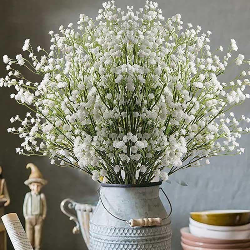 Buy Star Gypsophila Flower Floral Bush (White) - Set Of Six Artificial Flowers from Vaaree