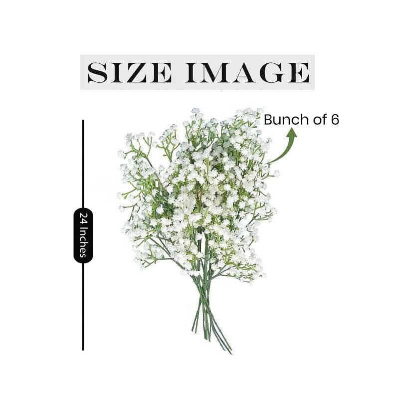 Buy Star Gypsophila Flower Floral Bush (White) - Set Of Six Artificial Flowers from Vaaree