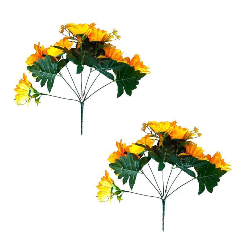 Buy Sunny Sunflower Ursinia Floral Stick - Set Of Two Artificial Flowers from Vaaree