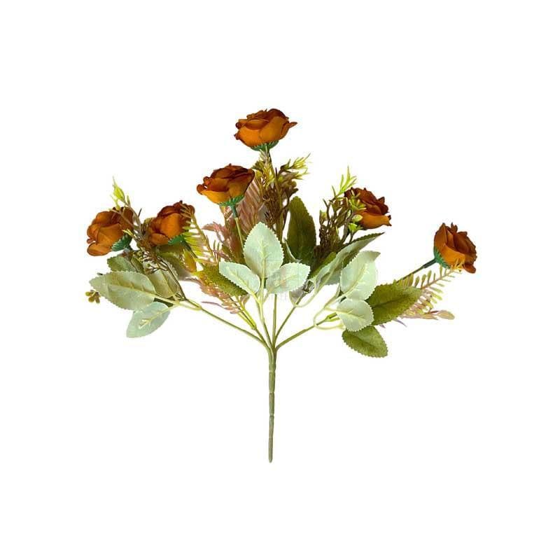 Buy Yarr-Rozy Rose Floral Stick - Brown Artificial Flowers from Vaaree