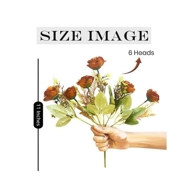 Buy Yarr-Rozy Rose Floral Stick - Brown Artificial Flowers from Vaaree