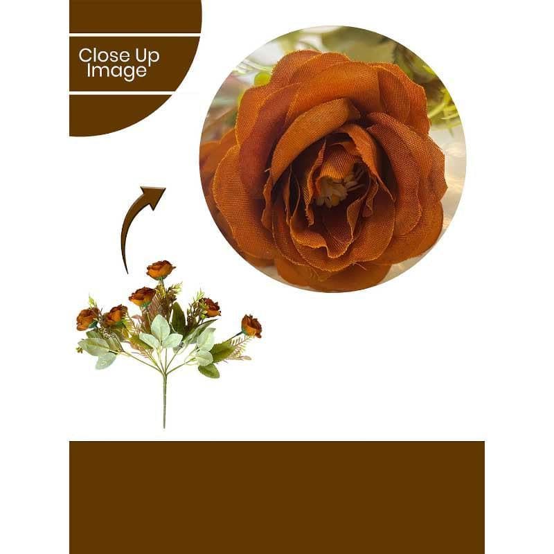 Buy Yarr-Rozy Rose Floral Stick - Brown Artificial Flowers from Vaaree