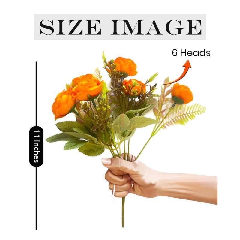 Buy Yarr-Rozy Rose Floral Stick - Orange Artificial Flowers from Vaaree