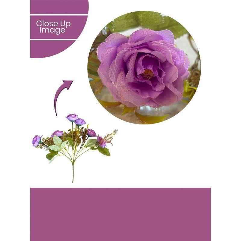 Buy Yarr-Rozy Rose Floral Stick - Purple Artificial Flowers from Vaaree