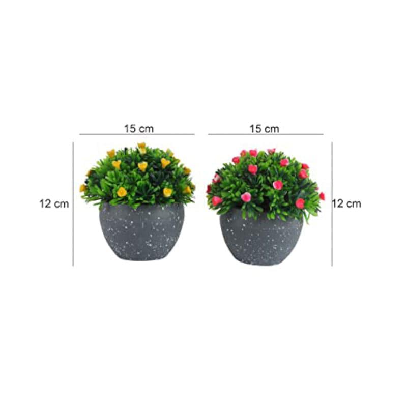 Artificial Plants - Abel Faux Plant In Endor Pot (12 cms) - Set Of Two