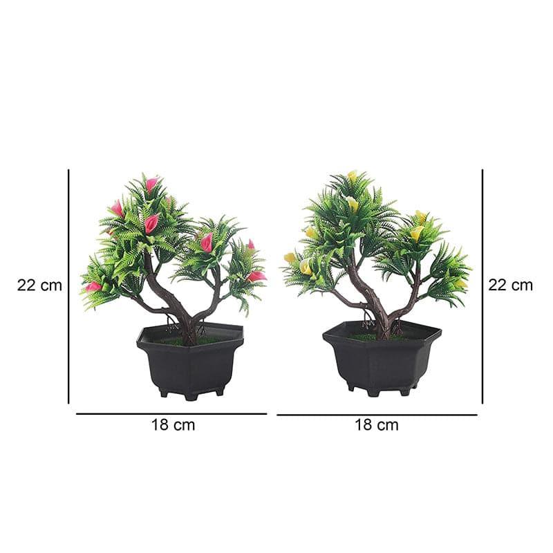 Artificial Plants - Arma Faux Plant In Dona Pot (22 cms) - Set Of Two