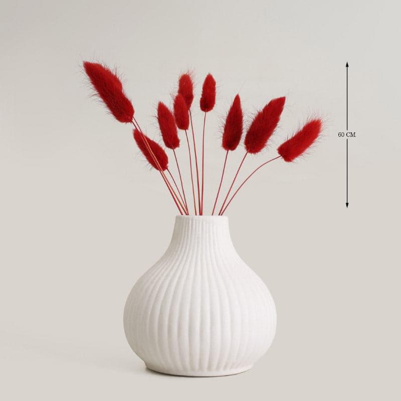 Buy (Red) Bunny Tail Ornamental Grass (60 cms) - Set Of Fifteen Artificial Flowers from Vaaree