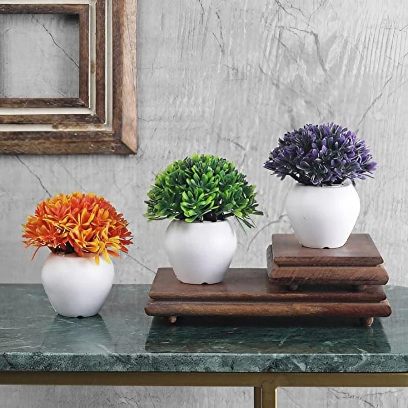 Buy Chlora Faux Plant In Apple Pot (12 cms) - Set Of Three Artificial Plants from Vaaree