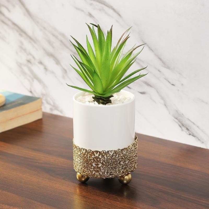 Artificial Plants - Faux Agave In Decorative Pot - 21.5 cms