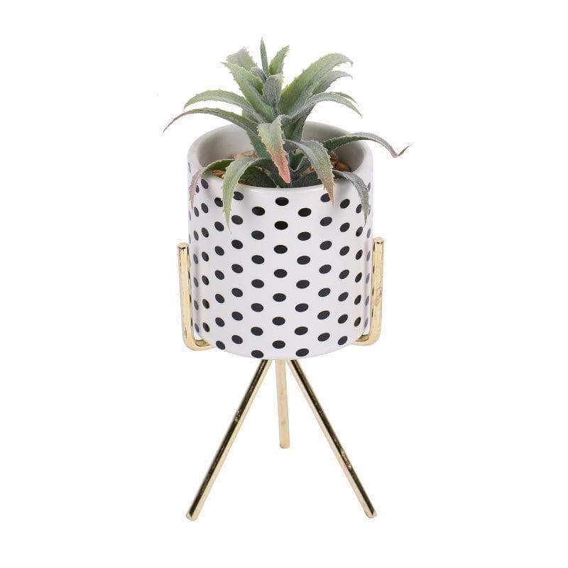 Buy Faux Agave In Geo Pot With Tripod - 20 cms Artificial Plants from Vaaree