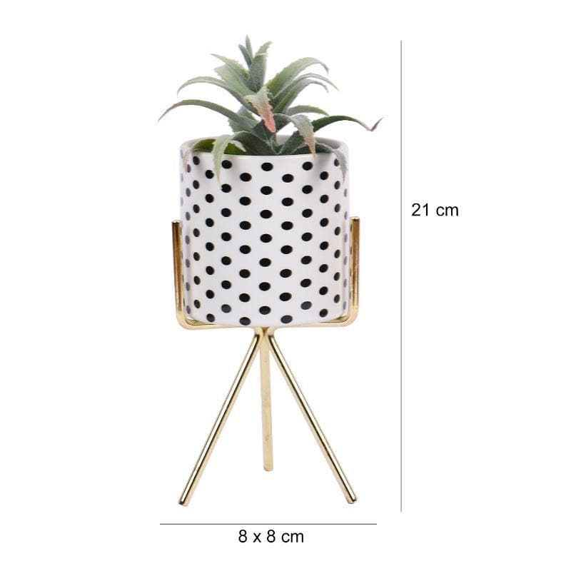 Buy Faux Agave In Geo Pot With Tripod - 20 cms Artificial Plants from Vaaree