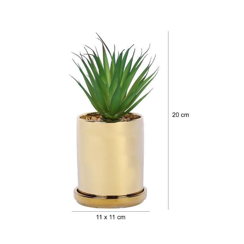 Artificial Plants - Faux Aloe Vera In Pot With Coaster (20 cms) - Big